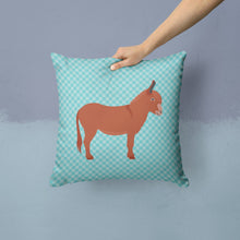 Load image into Gallery viewer, Irish Donkey Blue Check Throw Pillow - 14x14 Decorative Pillow – Art for Your Home &amp; Patio BB8022PW1414