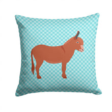 Load image into Gallery viewer, Irish Donkey Blue Check Throw Pillow - 14x14 Decorative Pillow – Art for Your Home &amp; Patio BB8022PW1414