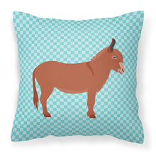 Load image into Gallery viewer, Irish Donkey Blue Check Fabric Decorative Pillow BB8022PW1818