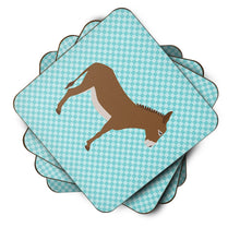 Load image into Gallery viewer, Cotentin Donkey Blue Check Foam Coaster  BB8023FC
