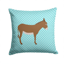 Load image into Gallery viewer, Cotentin Donkey Blue Check Throw Pillow - 14x14 Decorative Pillow – Art for Your Home &amp; Patio BB8023PW1414