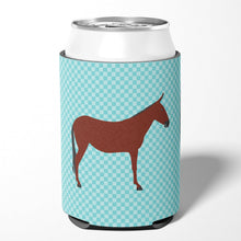 Load image into Gallery viewer, Hinny Horse Donkey Blue Check Can or Bottle Hugger BB8024CC