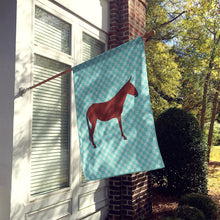 Load image into Gallery viewer, Hinny Horse Donkey Blue Check Flag Canvas House Size BB8024CHF
