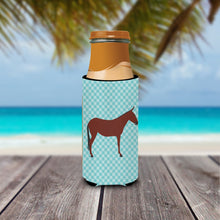 Load image into Gallery viewer, Hinny Horse Donkey Blue Check   Hugger for slim cans