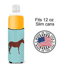Load image into Gallery viewer, Hinny Horse Donkey Blue Check   Hugger for slim cans
