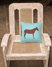 Load image into Gallery viewer, Hinny Horse Donkey Blue Check Fabric Decorative Pillow BB8024PW1818