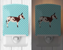 Load image into Gallery viewer, American Spotted Donkey Blue Check Ceramic Night Light BB8025CNL