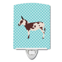 Load image into Gallery viewer, American Spotted Donkey Blue Check Ceramic Night Light BB8025CNL