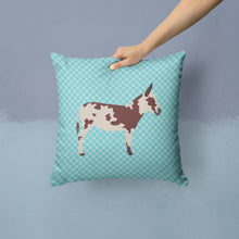 Load image into Gallery viewer, American Spotted Donkey Blue Check Throw Pillow - 14x14 Decorative Pillow – Art for Your Home &amp; Patio BB8025PW1414