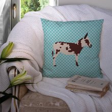 Load image into Gallery viewer, American Spotted Donkey Blue Check Throw Pillow - 14x14 Decorative Pillow – Art for Your Home &amp; Patio BB8025PW1414
