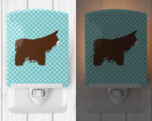 Load image into Gallery viewer, Poitou Poiteuin Donkey Blue Check Ceramic Night Light BB8026CNL
