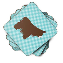 Load image into Gallery viewer, Poitou Poiteuin Donkey Blue Check Foam Coaster  BB8026FC