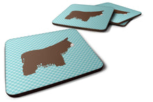 Load image into Gallery viewer, Poitou Poiteuin Donkey Blue Check Foam Coaster  BB8026FC