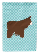 Load image into Gallery viewer, Poitou Poiteuin Donkey Blue Check Garden Flag - Outdoor Decorative Yard Flag