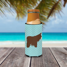Load image into Gallery viewer, Poitou Poiteuin Donkey Blue Check   Hugger for slim cans