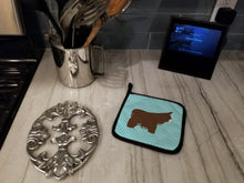 Load image into Gallery viewer, Poitou Poiteuin Donkey Blue Check Pot Holders - Set of 2 - Heat-Resistant Kitchen Essentials BB8026PTHD