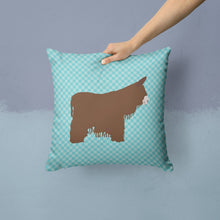 Load image into Gallery viewer, Poitou Poiteuin Donkey Blue Check Throw Pillow - 14x14 Decorative Pillow – Art for Your Home &amp; Patio BB8026PW1414