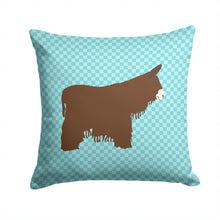 Load image into Gallery viewer, Poitou Poiteuin Donkey Blue Check Throw Pillow - 14x14 Decorative Pillow – Art for Your Home &amp; Patio BB8026PW1414