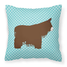 Load image into Gallery viewer, Poitou Poiteuin Donkey Blue Check Fabric Decorative Pillow BB8026PW1818