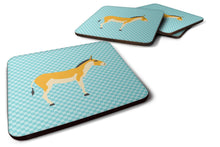 Load image into Gallery viewer, Turkmenian Kulan Donkey Blue Check Foam Coaster  BB8028FC
