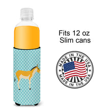 Load image into Gallery viewer, Turkmenian Kulan Donkey Blue Check   Hugger for slim cans