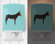 Load image into Gallery viewer, Catalan Donkey Blue Check Ceramic Night Light BB8029CNL