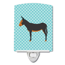 Load image into Gallery viewer, Catalan Donkey Blue Check Ceramic Night Light BB8029CNL