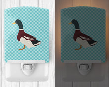 Load image into Gallery viewer, Rouen Duck Blue Check Ceramic Night Light BB8030CNL