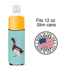 Load image into Gallery viewer, Rouen Duck Blue Check   Hugger for slim cans