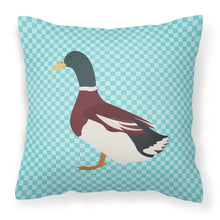 Load image into Gallery viewer, Rouen Duck Blue Check Fabric Decorative Pillow BB8030PW1818