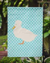 Load image into Gallery viewer, Crested Duck Blue Check Garden Flag - Outdoor Decorative Yard Flag