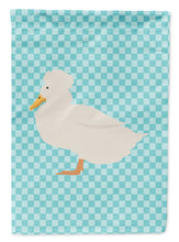 Load image into Gallery viewer, Crested Duck Blue Check Garden Flag - Outdoor Decorative Yard Flag