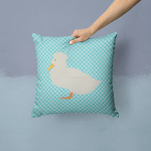 Load image into Gallery viewer, Crested Duck Blue Check Throw Pillow - 14x14 Decorative Pillow – Art for Your Home &amp; Patio BB8031PW1414