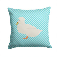 Load image into Gallery viewer, Crested Duck Blue Check Throw Pillow - 14x14 Decorative Pillow – Art for Your Home &amp; Patio BB8031PW1414