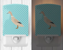 Load image into Gallery viewer, West Harlequin Duck Blue Check Ceramic Night Light BB8032CNL