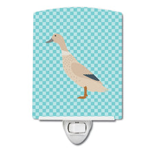 Load image into Gallery viewer, West Harlequin Duck Blue Check Ceramic Night Light BB8032CNL