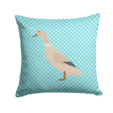 Load image into Gallery viewer, West Harlequin Duck Blue Check Throw Pillow - 14x14 Decorative Pillow – Art for Your Home &amp; Patio BB8032PW1414
