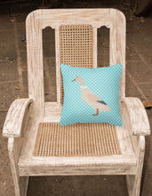 Load image into Gallery viewer, West Harlequin Duck Blue Check Fabric Decorative Pillow BB8032PW1818
