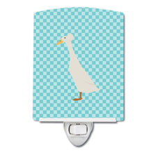 Load image into Gallery viewer, Bali Duck Blue Check Ceramic Night Light BB8033CNL