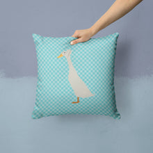 Load image into Gallery viewer, Bali Duck Blue Check Throw Pillow - 14x14 Decorative Pillow – Art for Your Home &amp; Patio BB8033PW1414