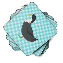 Load image into Gallery viewer, Blue Swedish Duck Blue Check Foam Coaster  BB8036FC