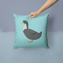 Load image into Gallery viewer, Blue Swedish Duck Blue Check Throw Pillow - 14x14 Decorative Pillow – Art for Your Home &amp; Patio BB8036PW1414