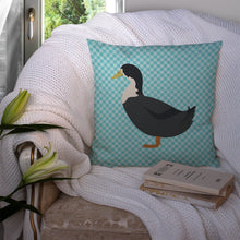 Load image into Gallery viewer, Blue Swedish Duck Blue Check Throw Pillow - 14x14 Decorative Pillow – Art for Your Home &amp; Patio BB8036PW1414