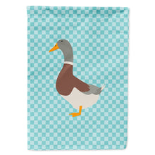 Load image into Gallery viewer, Saxony Sachsenente Duck Blue Check Flag Canvas House Size BB8037CHF
