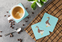 Load image into Gallery viewer, Saxony Sachsenente Duck Blue Check Foam Coaster  BB8037FC