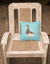 Load image into Gallery viewer, Saxony Sachsenente Duck Blue Check Fabric Decorative Pillow BB8037PW1818