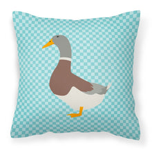Load image into Gallery viewer, Saxony Sachsenente Duck Blue Check Fabric Decorative Pillow BB8037PW1818