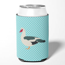 Load image into Gallery viewer, Muscovy Duck Blue Check Can or Bottle Hugger BB8038CC