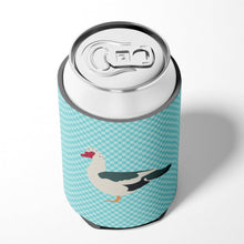 Load image into Gallery viewer, Muscovy Duck Blue Check Can or Bottle Hugger BB8038CC