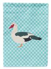 Load image into Gallery viewer, Muscovy Duck Blue Check Garden Flag - Outdoor Decorative Yard Flag